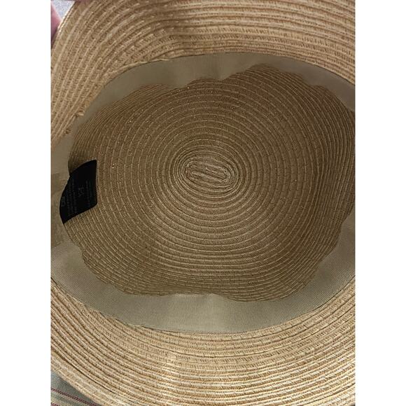 D & Y Women's Beach Sun Hat OS Beige Ivory Lace Accent Summer Vacation New - Picture 4 of 10
